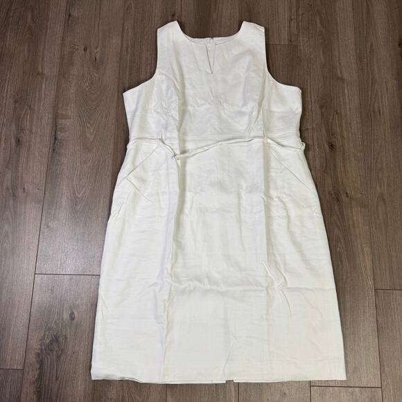 J Crew Executive Stretch Linen Blend Sleeveless Dress US Women's 22 Plus - Picture 2 of 7